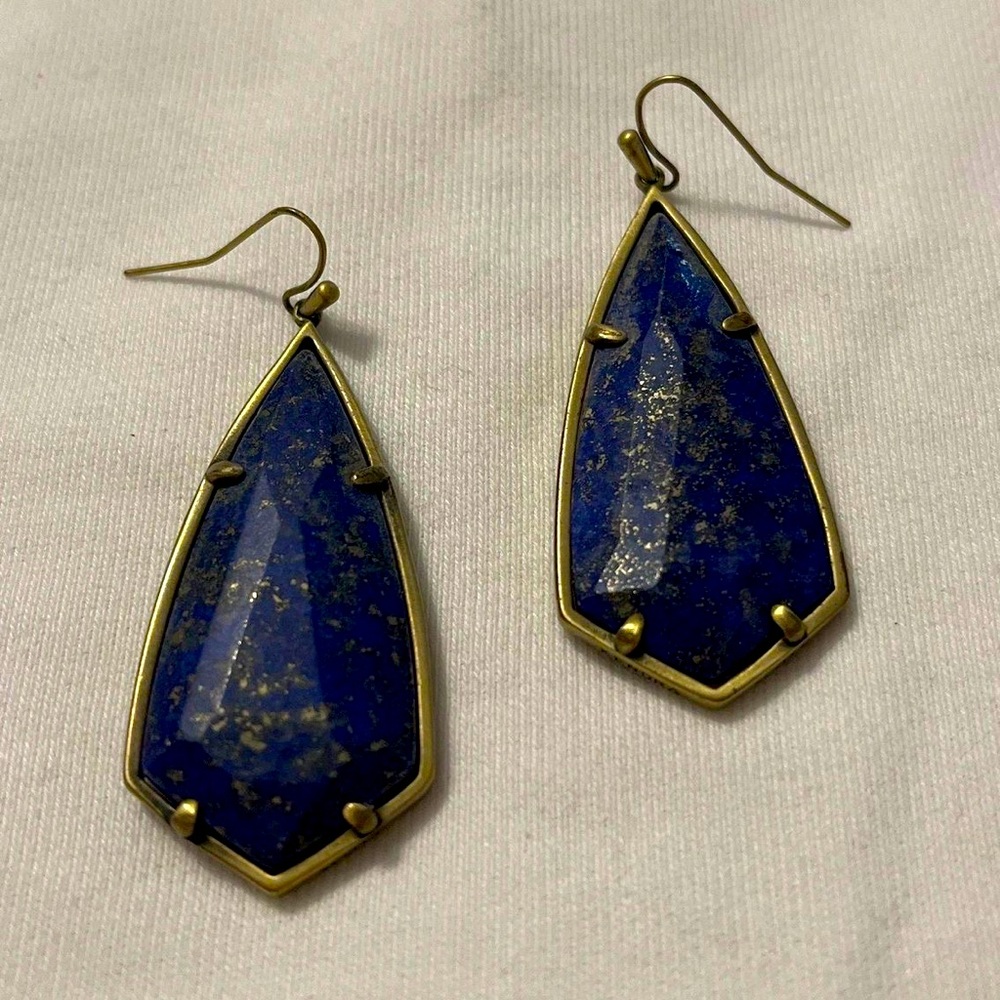 Kendra Scott Carla Drop Earrings In Blue Goldstone